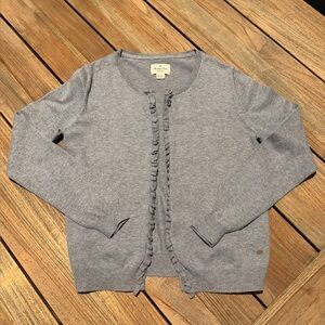 Massimo Dutti Gray Ruffled Kids Sweater, 97% cotton, 3% cashmere, 11-12 yrs